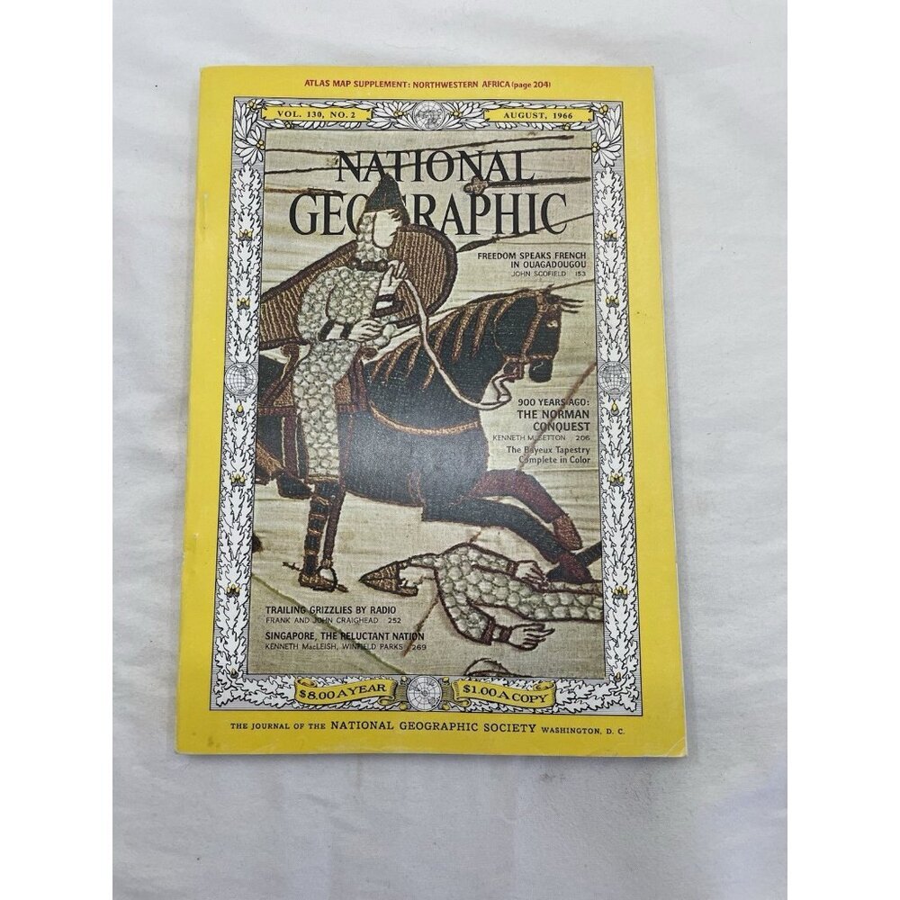 Nat Geo Mag Aug 1966 Vtg Issue Collectible Atlas World Earth Photo Ed
